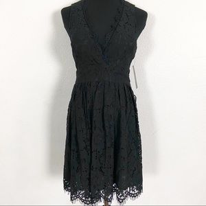 LULU'S Dress Black Lace Fit Flare Size XSMALL W96